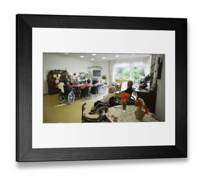 Framed Print : Exemplary care in old people's homes