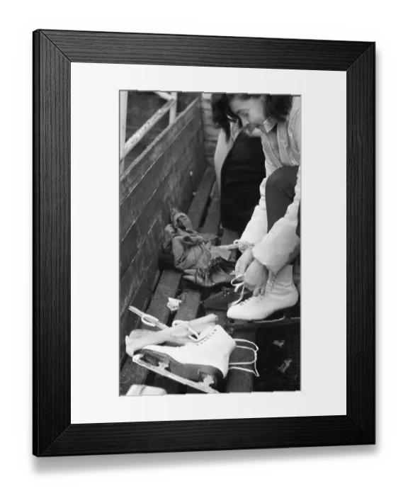 Framed Print : Recreational fun on the ice rink