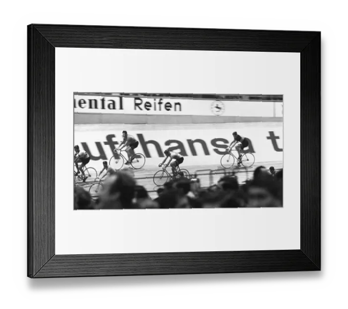 Framed Print : The 6-day race of the professional cyclists