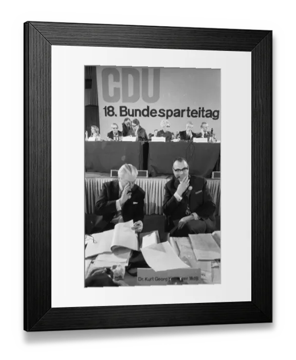 Framed Print : The 18th Party Congress of the Christian Democratic Union of Germany (CDU) was held in Duesseldorf on 25 January 1971