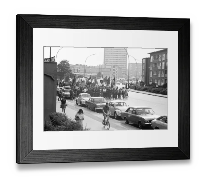 Framed Print : The communist-oriented SDAJ (Socialist Workers Youth of Germany) turned against the US war in 1968 in Hamburg
