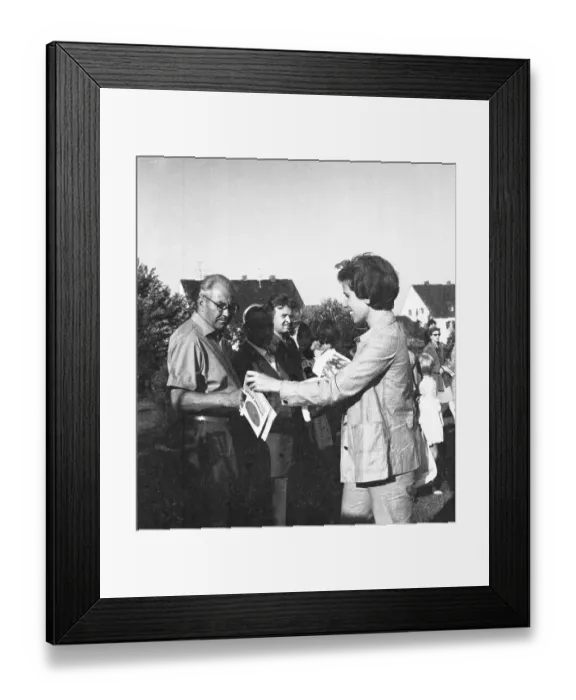 Framed Print : Federal Chancellor Kurt-Georg Kiesinger in 1969 opens the campaign for the 1969 federal election in his constituency of