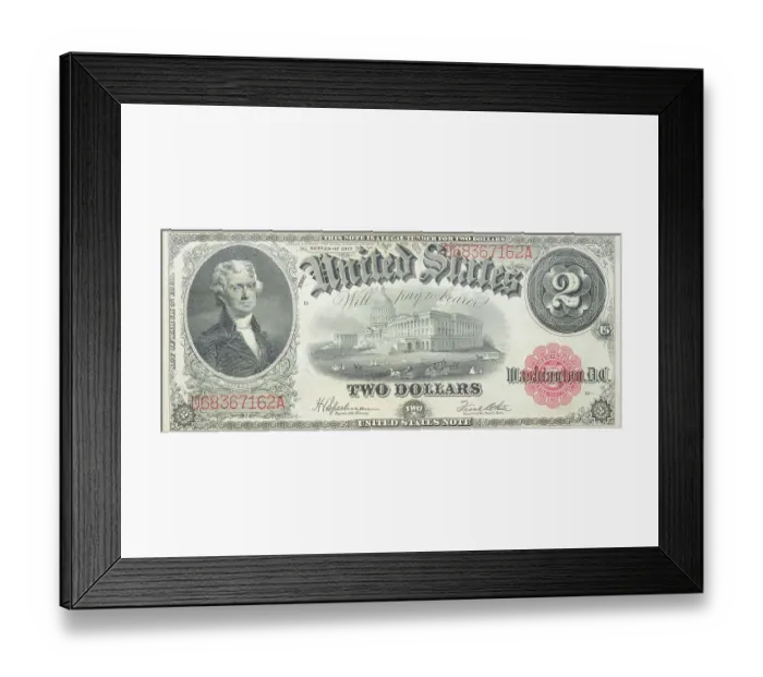 Framed Print : Historic banknote, two dollars USA, 1917 Framed Print : Historic banknote, two dollars USA, 1917