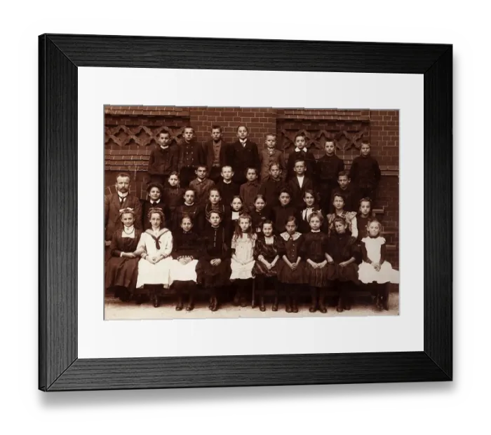 Framed Print : School class, historic photograph, around 1910
