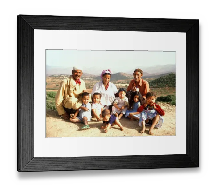 Framed Print : Local family, Demnate, Morocco, Africa