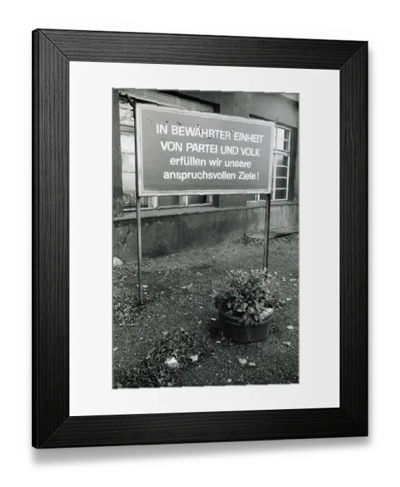 Framed Print : Agitation board on Josef-Orlopp-Strasse Framed Print : Agitation board on Josef-Orlopp-Strasse