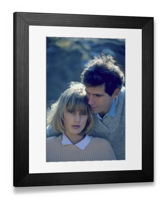 Framed Print : Lovers, woman leaning on the man's shoulder
