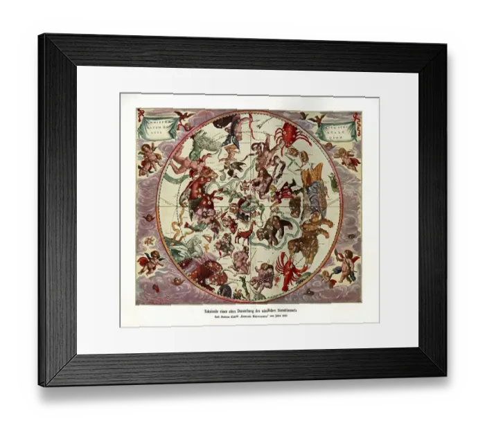 Framed Print : Representation of the northern starry sky