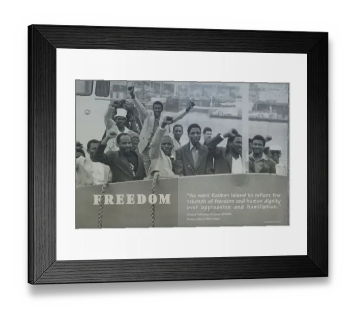 Framed Print : Information boards about the living conditions on the former prison island Robben Island Framed Print : Information boards about the living conditions on the former prison island Robben Island