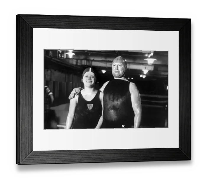 Framed Print : Two swimmers, 1920s, exact place unknown Framed Print : Two swimmers, 1920s, exact place unknown