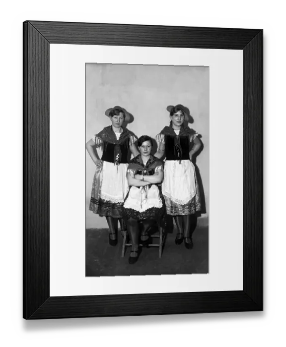 Framed Print : Three women in traditional traditional costume Framed Print : Three women in traditional traditional costume