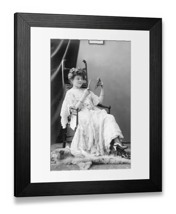 Framed Print : Frau read a book, 1900s, Germany, Europe