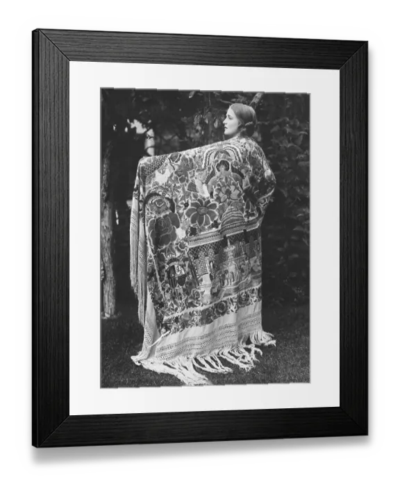 Framed Print : Fashion, woman wrapped in blanket
