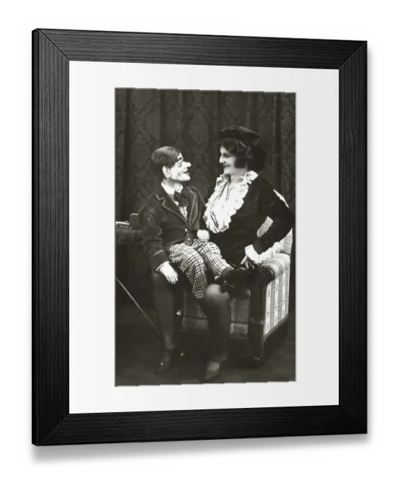 Framed Print : Stage, Variety, Ventriloquist with Male Doll