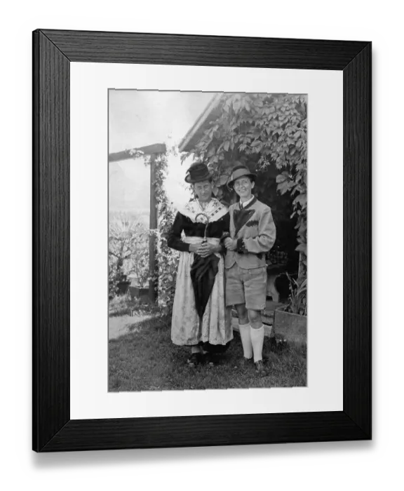Framed Print : Couple, dress swap, role swap, man in women's clothing Framed Print : Couple, dress swap, role swap, man in women's clothing