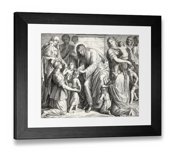 Framed Print : Jesus teachings referring to little children