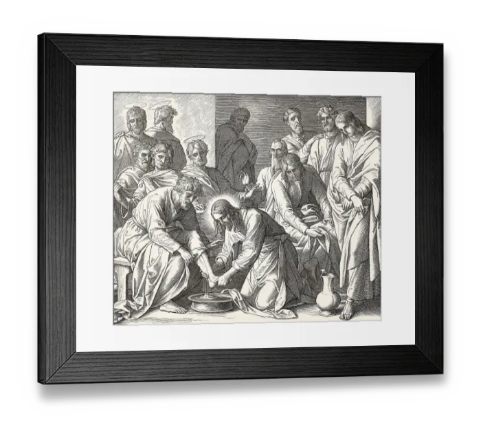 Framed Print : Jesus Washes the Disciples Feet Framed Print : Jesus Washes the Disciples Feet