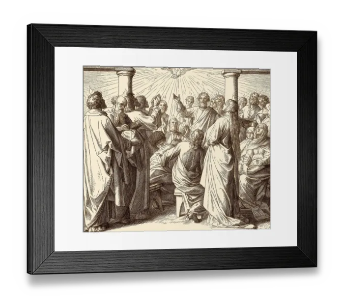 Framed Print : Pentecost, the descent of the Holy Spirit upon the Apostles
