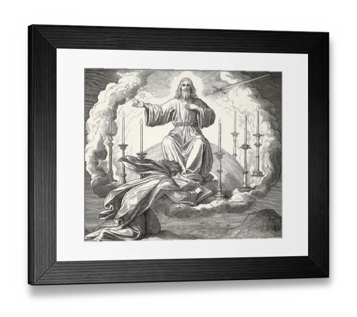 Framed Print : Vision of John on Patmos, Book of Revelation Framed Print : Vision of John on Patmos, Book of Revelation