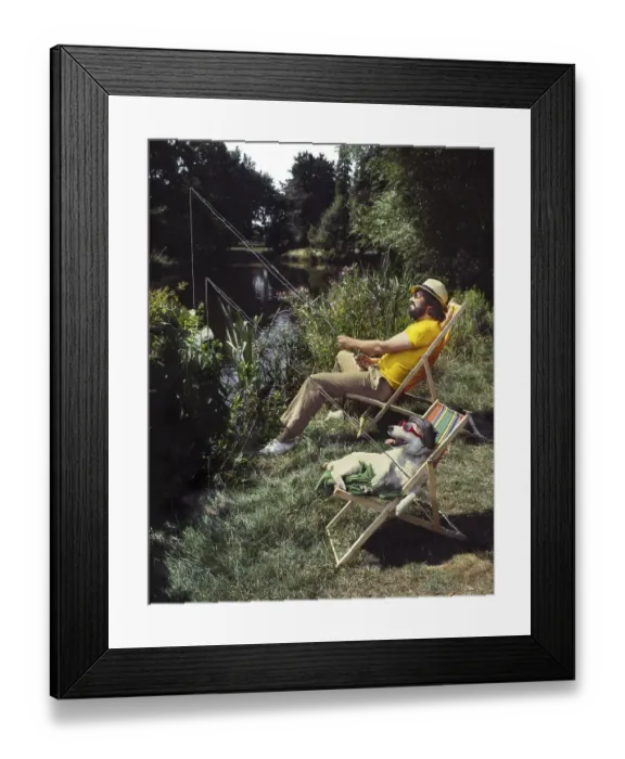 Framed Print : Jack Russell relaxes on the deck chair Framed Print : Jack Russell relaxes on the deck chair
