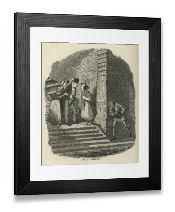 Framed Print : The Meeting. 19th century illustration from Charles Dickens Oliver Twist