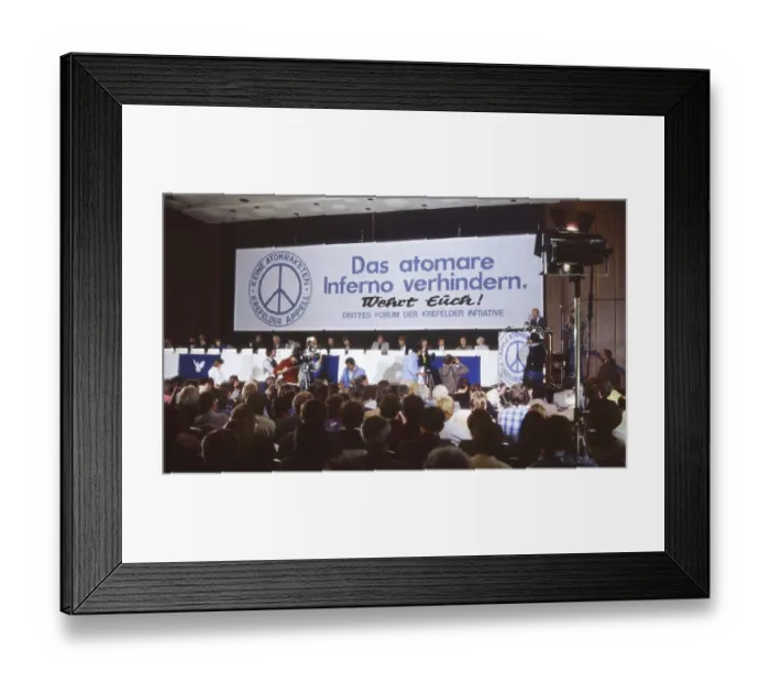 Framed Print : Ruhr area. The third forum of the Krefeld Initiative for Nuclear Disarmament in the 1980s