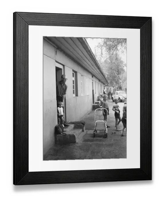 Framed Print : In 1954, there were still numerous precarious flats in barracks Framed Print : In 1954, there were still numerous precarious flats in barracks