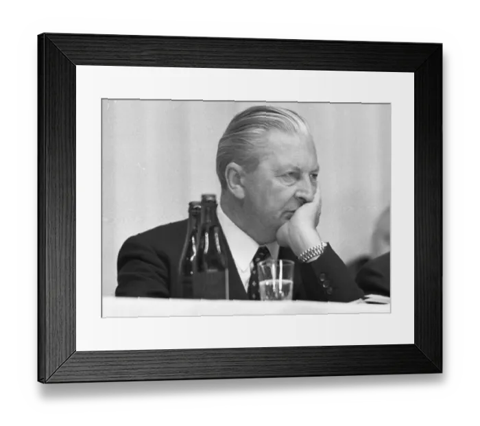 Framed Print : With the slogan Safe into the 70s