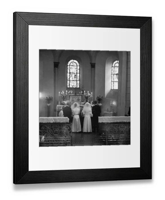 Framed Print : Bridal couples and weddings in 1966 in Sauerland