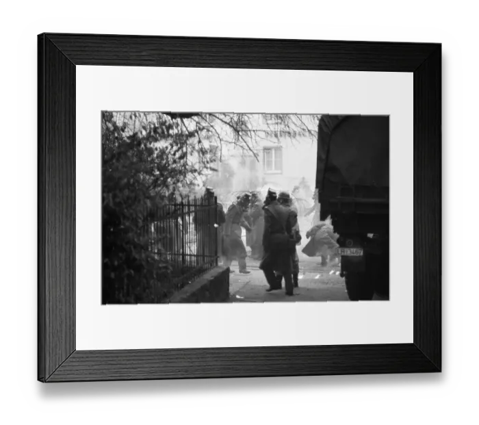 Framed Print : Several hundred demonstrators, among them many young people Framed Print : Several hundred demonstrators, among them many young people
