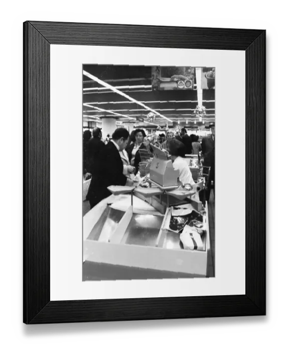 Framed Print : The work of a housewife and mother shopping for groceries at the supermarket and Aldi Framed Print : The work of a housewife and mother shopping for groceries at the supermarket and Aldi