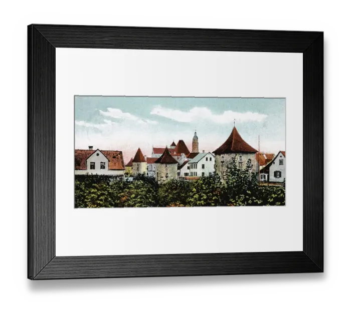 Framed Print : Historic postcard about 1900 Weissenburg Middle Franconia Germany