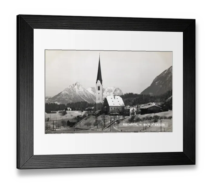 Framed Print : Kirchbichl in front of Wilder Kaiser about 1930 Tyrol Austria
