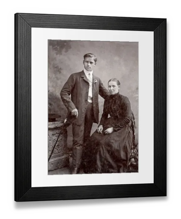 Framed Print : Young man and elderly lady, Transylvania Framed Print : Young man and elderly lady, Transylvania
