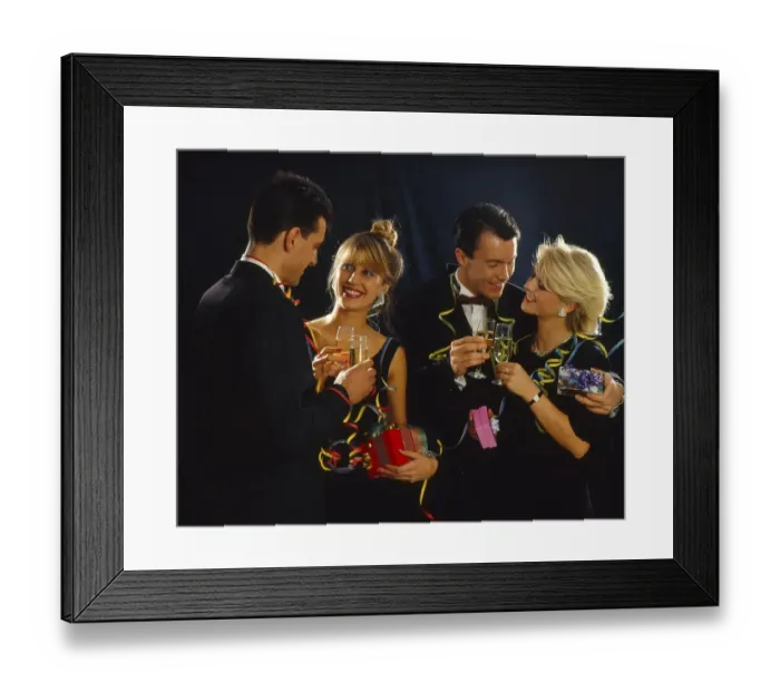 Framed Print : Young People, Sparkling Wine, Gift Packs