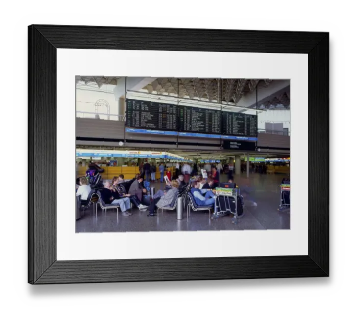 Framed Print : People waiting at the airport check-in hall Frankfurt am Main Framed Print : People waiting at the airport check-in hall Frankfurt am Main