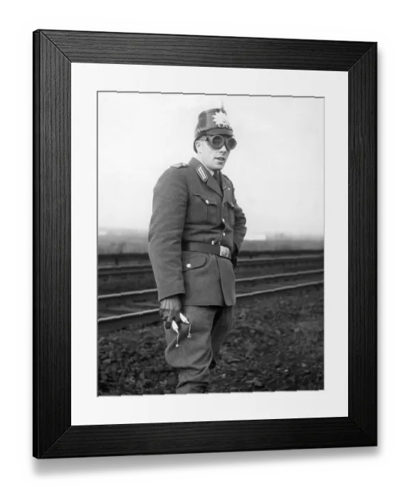 Framed Print : Police officer with goggles, 1920s Framed Print : Police officer with goggles, 1920s