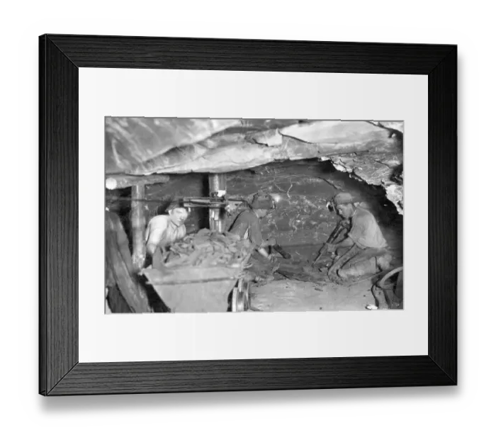 Framed Print : Mining, Men in the mine, coal mining
