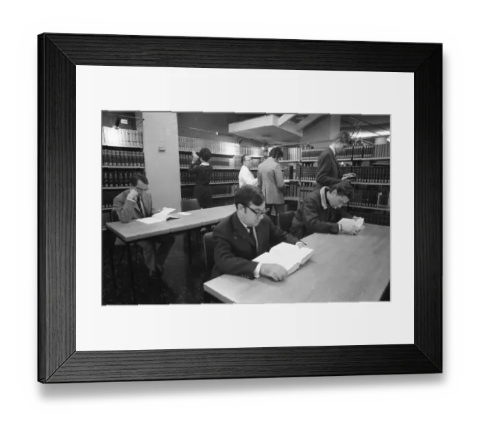 Framed Print : In the university library in Bochum in 1965