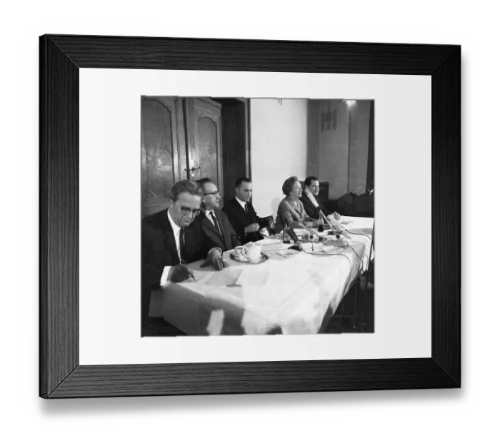 Framed Print : The first press conference of the KPD cadre