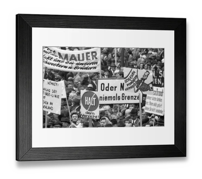 Framed Print : An expellees rally on 30 May 1970 in Bonn with the NPD