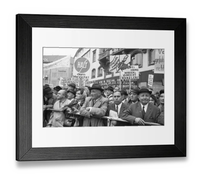 Framed Print : An expellees rally on 30 May 1970 in Bonn with the NPD