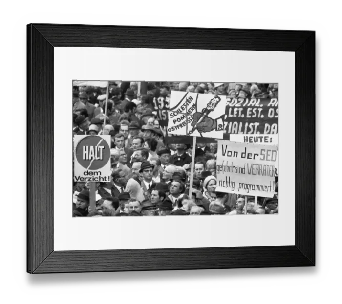 Framed Print : An expellees rally on 30 May 1970 in Bonn with the NPD