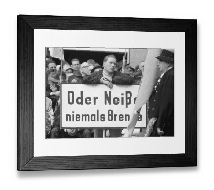 Framed Print : An expellees rally on 30 May 1970 in Bonn with the NPD