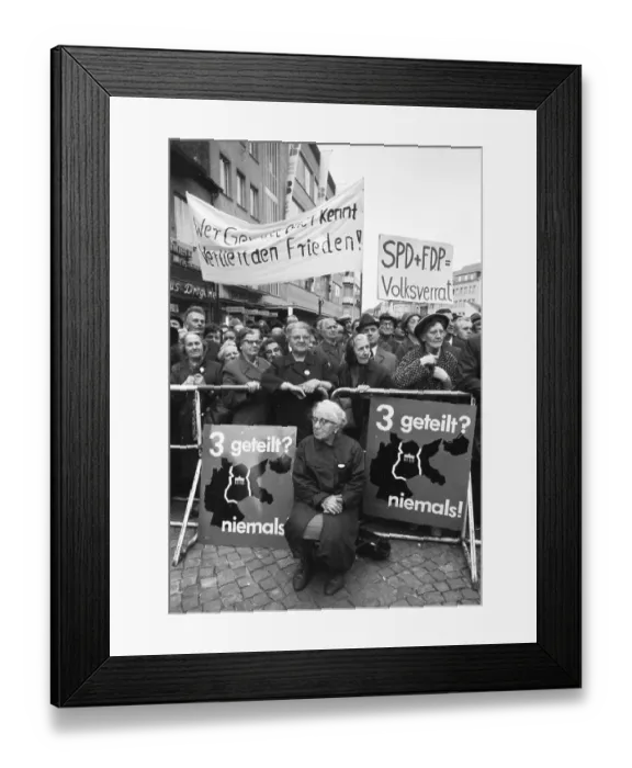 Framed Print : An expellees rally on 30 May 1970 in Bonn with the NPD