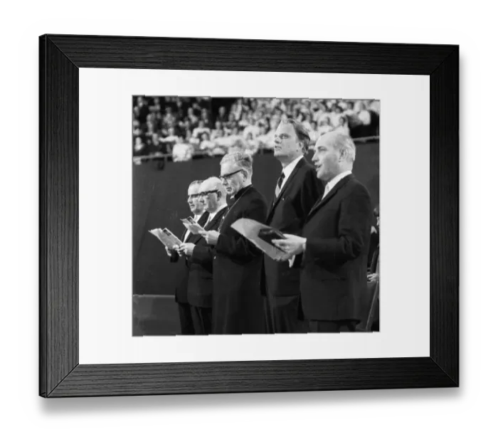 Framed Print : Performance and show by US revivalist Billy Graham on 2 Framed Print : Performance and show by US revivalist Billy Graham on 2