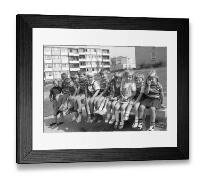 Framed Print : Children's playground in the Dortmund district of Scharnhorst on 4