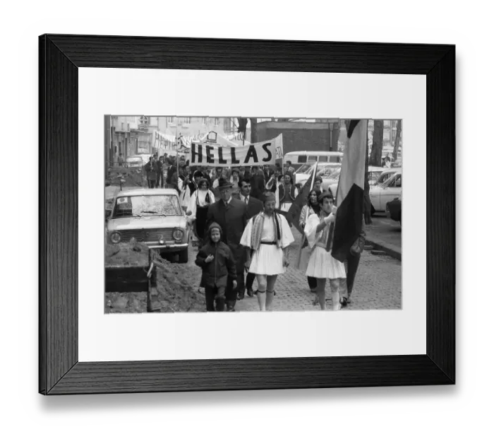 Framed Print : A demonstration with folklore elements in Duesseldorf on 25 Framed Print : A demonstration with folklore elements in Duesseldorf on 25