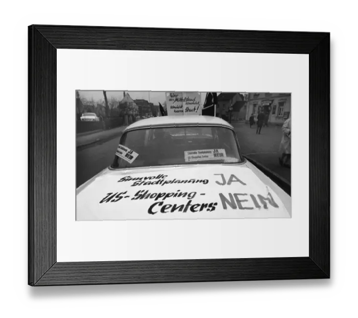 Framed Print : In a motorcade, here in 1968 in Dortmund-Oespel