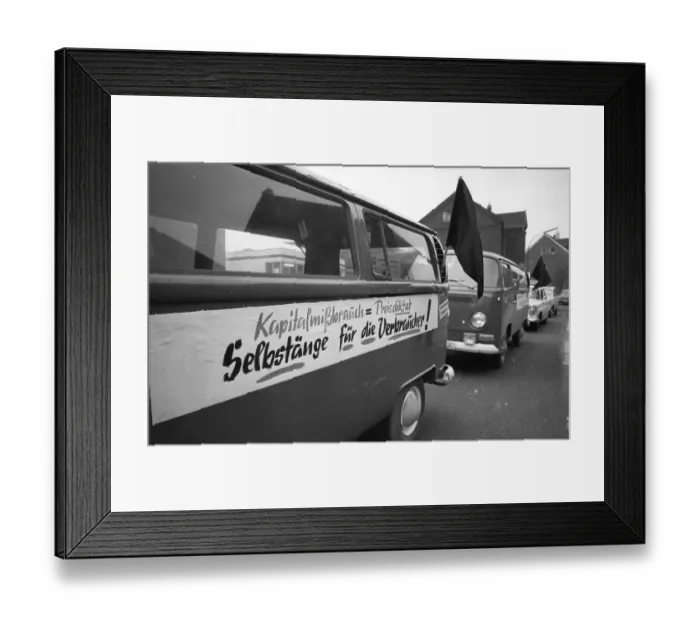 Framed Print : In a motorcade, here in 1968 in Dortmund-Oespel